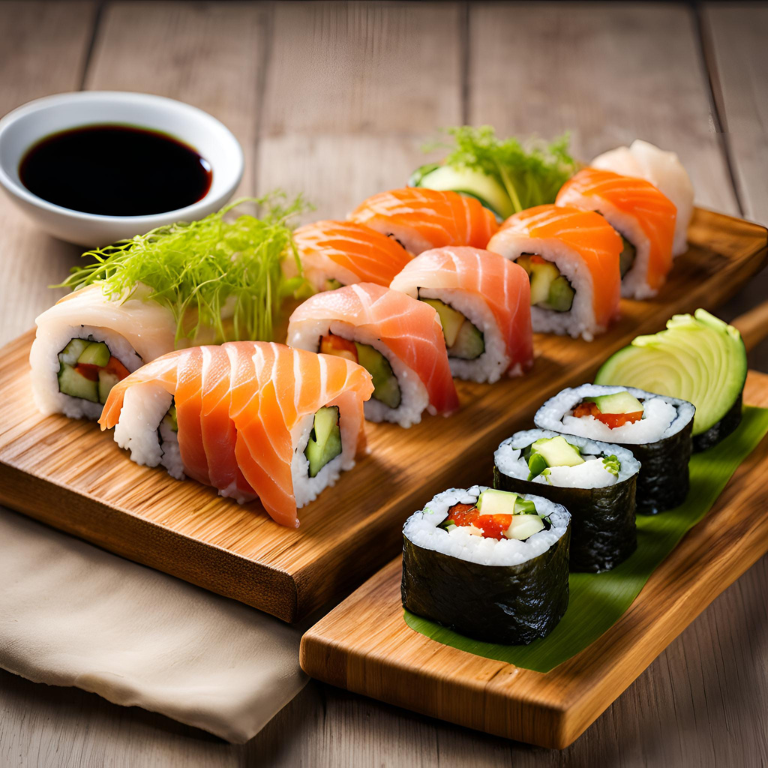 Salmon Maki and Cucumber Maki